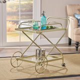 Christopher Knight Home® - Noble House - Perley Indoor Traditional Iron and Glass Bar Cart, Gold