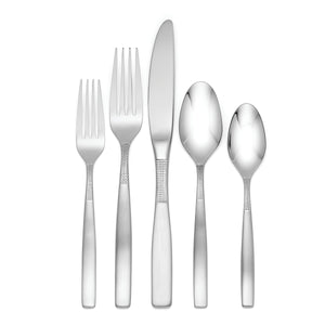 Lenox Oneida Camlynn 53 Piece Everyday Flatware Set, Service for 8 Metallic, STAINLESS METAL T222053AL20