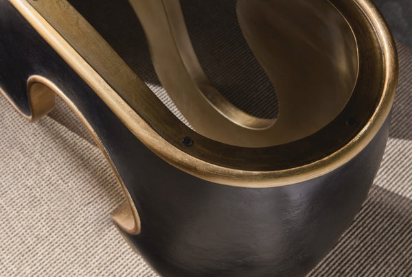 Hooker Furniture Melange Smoked Glass Console Table With Matte Black Frame And Gold Accents — Minimalist Luxe Statement 628-85721-99