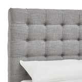 Homelegance By Top-Line Matson Button Tufted Linen Upholstered Headboard Grey Linen