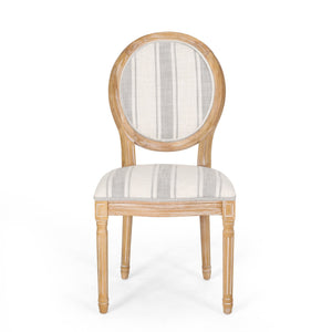 English Elm Christopher Knight Home® - Kd Elegant Upholstered Dining Chairs Set - French Country Style With Round Backrest & Fluted Legs 60352.00GRYLNN