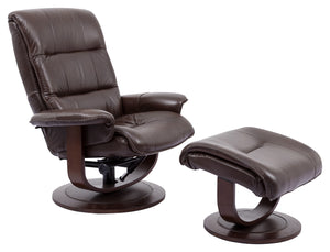 Parker House Parker Living Knight - Robust Manual Reclining Swivel Chair and Ottoman Robust Top Grain Leather with Match (X) MKNI#212S-ROB