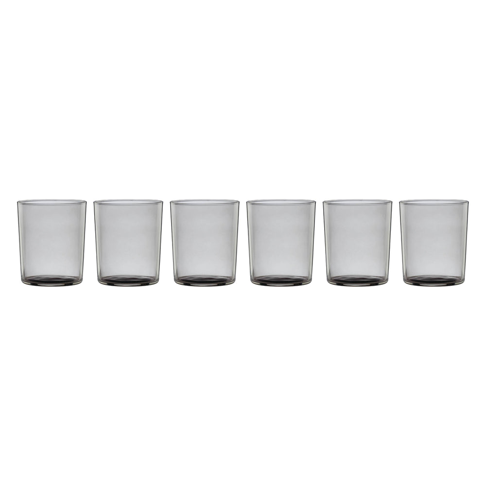 Lenox Oneida Stackables Smoke Tall Glasses, Set of 6 Taupe ,Grey, SMOKE GLASS,CRYSTAL 895986