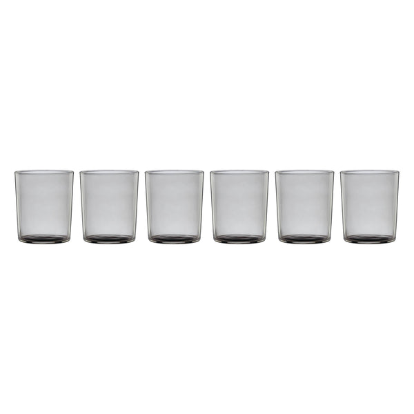 Lenox Oneida Stackables Smoke Tall Glasses, Set of 6 Taupe ,Grey, SMOKE GLASS,CRYSTAL 895986