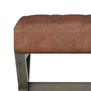 English Elm Salinger Large Ottoman Bench - Stylish Distressed Saddle Faux Leather With Versatile Use Options B136P159216-GIGA