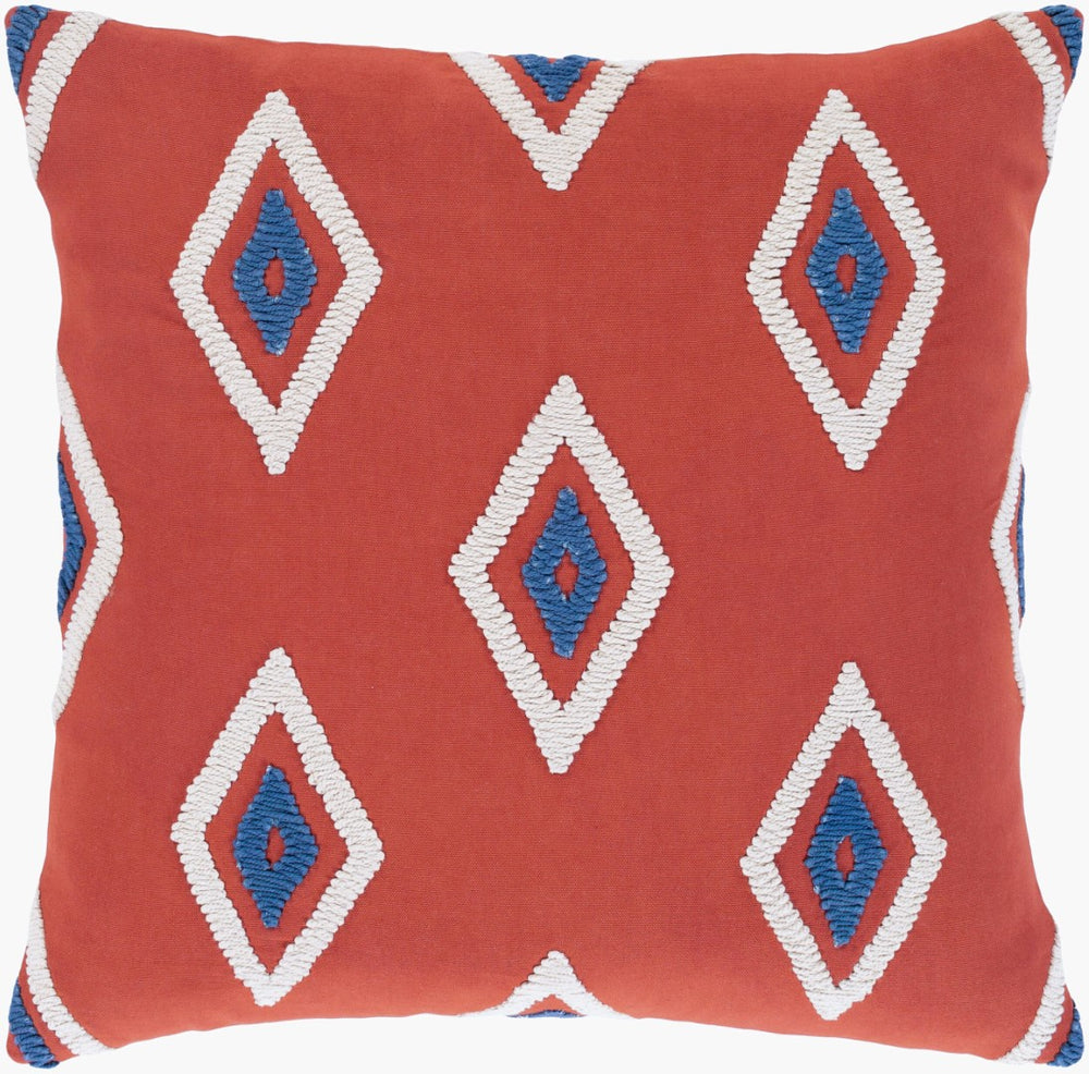 Livabliss Yindi Global-inspired 22" Accent Pillow – Elegant Home Decor With Durable Woven Construction Rust,Beige,Blue Cotton,Cotton Zlu001-1818