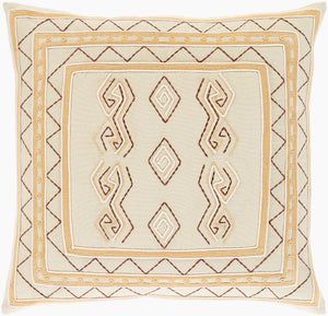 Surya Zulu Accent Pillow - Luxurious 18" X 18" Cotton Cushion For Elegant Home Décor And Style Beige Cotton,Cotton Zlu002-2020p