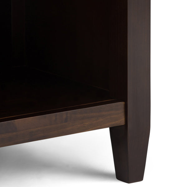 English Elm Carlton Handcrafted Dark Tobacco Brown Bedside Table With Spacious Drawers & Open Shelf Storage B136P158139