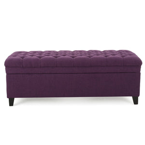 English Elm Juliana Rectangular Storage Ottoman Upholstered Lift Top for Living Room Seating 57741.00PUR