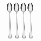 Portola Elegant 18/10 Stainless Steel Iced Teaspoons, Set of 4, Mirror Finish