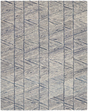 Nourison Vail VAI01 Handmade Tufted No Border Indoor Only Modern  Rug White Blue, White Blue 100% Wool 99446794192