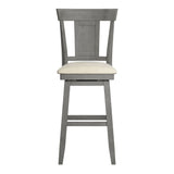 Homelegance By Top-Line Juliette Panel Back Wood Swivel Bar Stool Grey Rubberwood