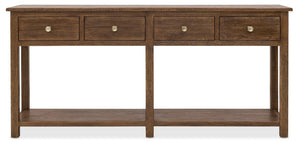 Hooker Furniture Driftwood Rustic Sideboard Buffet With Self-Closing Drawers, Removable Silverware Tray, Oak Finish Medium Wood 6820-75900B-85