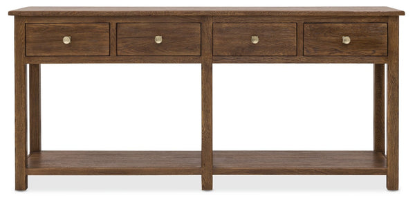 Hooker Furniture Driftwood Rustic Sideboard Buffet With Self-Closing Drawers, Removable Silverware Tray, Oak Finish Medium Wood 6820-75900B-85