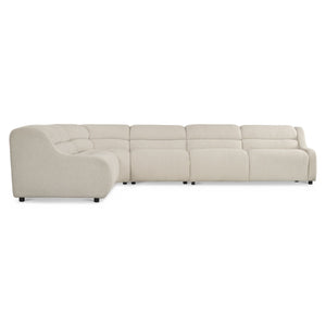 Bernhardt Bernhardt Gio Power Motion Sectional With Channeled Upholstery, Adjustable Headrests, Modern Sculpted Design And Modular Versatility Cream 154" W x 121" D x 33" H K2182