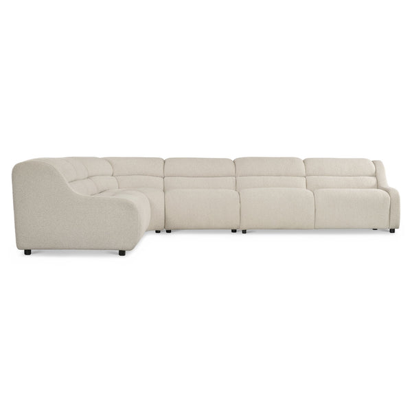 Bernhardt Bernhardt Gio Power Motion Sectional With Channeled Upholstery, Adjustable Headrests, Modern Sculpted Design And Modular Versatility Cream 154" W x 121" D x 33" H K2182