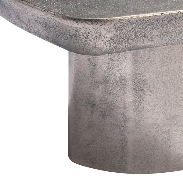 Bernhardt Bernhardt Sculptural Clawson Cocktail Table In Graphite Cast-Aluminum, Irregular Pentagon Top, Outdoor-Ready 338014B