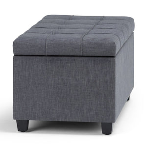English Elm Sienna Storage Ottoman Bench - Stylish Slate Grey Upholstered Seating & Hidden Storage Solution B136P159117-GIGA