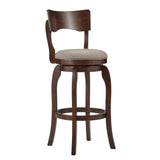 Homelegance By Top-Line Beckham 29-Inch High Back Swivel Bar Stool Grey Rubberwood