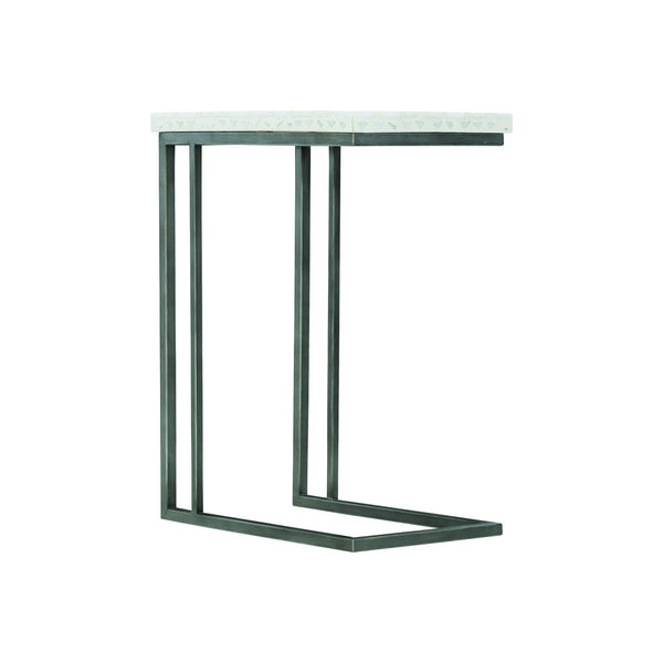 Bernhardt Bernhardt Sausalito Terrazzo Outdoor Side Table — Compact 12.5"W X 26"H Cantilevered Steel Base, Weather-Resistant Finish X01107