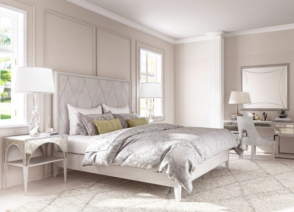 A.R.T. Furniture Mezzanine Framed Mirror In Dove Gray - Elegant Etched Curves For Timeless Transitional Decor Light Gray Parawood And Poplar Solids,Mirror 325120-2249