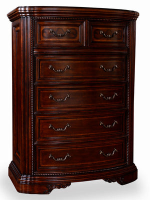 A.R.T. Furniture Valencia Six-drawer Chest With Hidden Jewelry Storage - Elegant Traditional Design In Tuscan Finish Brown, Brown Radiata Solids,White Oak,Walnut And Pine Veneers,Metal 209150-2304