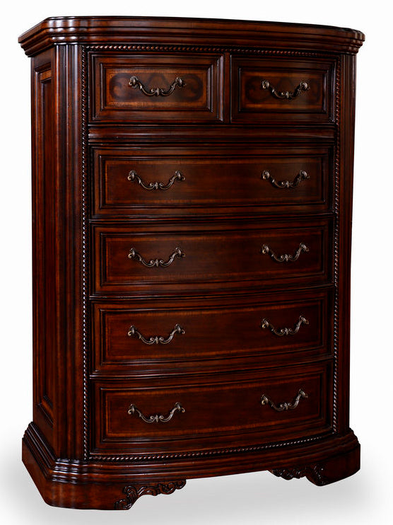 A.R.T. Furniture Valencia Six-drawer Chest With Hidden Jewelry Storage - Elegant Traditional Design In Tuscan Finish Brown, Brown Radiata Solids,White Oak,Walnut And Pine Veneers,Metal 209150-2304