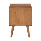 Homelegance By Top-Line Lucien Oak Finish 2-Drawer Nightstand Natural Rubberwood