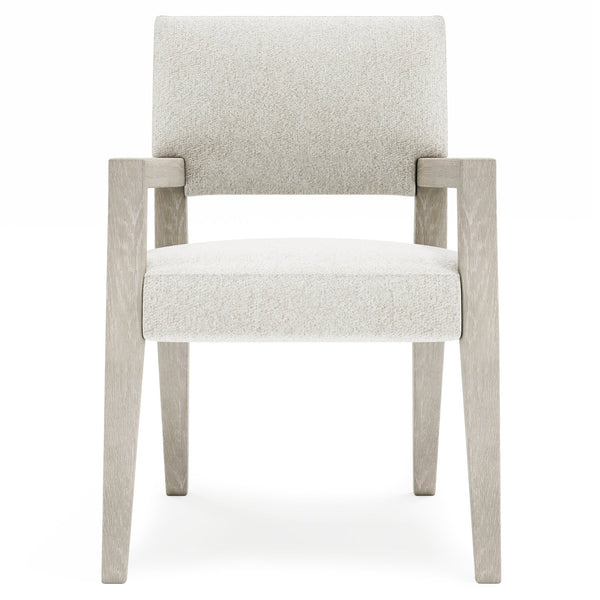 Bernhardt Bernhardt Tempo Arm Chair — Rustic Modern Oak Frame, Wire-Brushed Larza Finish, Deep Supportive Seat, Durable Fabric 346546