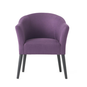 English Elm Arm Chair Plum Fabric Upholstered Accent Seat with Black Birch Legs for Living Room 59258.00PLU