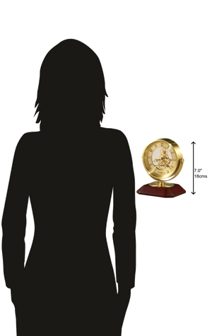 Hekman Furniture 645674 Soloman Brass Table Clock With Rosewood Base - Elegant Home Accent For Timeless Style  Soloman Tabletop Clock 645674