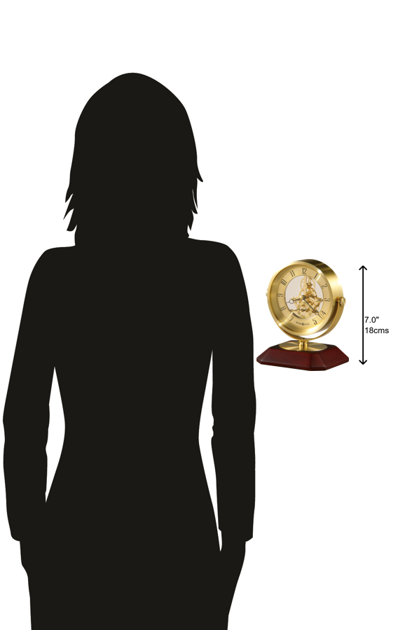 Hekman Furniture 645674 Soloman Brass Table Clock With Rosewood Base - Elegant Home Accent For Timeless Style  Soloman Tabletop Clock 645674