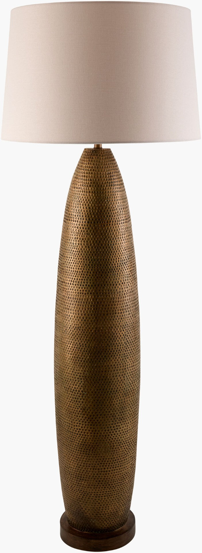 Surya Zamari Arts and Crafts Floor Lamp with Linen Felt Shade for Living Room Corners ZMRI-001