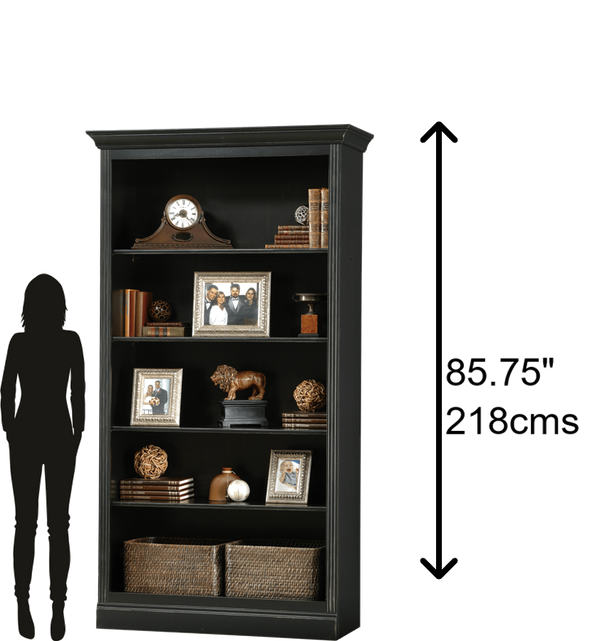 Hekman Furniture 920012 Center Bookcase - Elegant Wood Design With Ample Storage And Adjustable Shelves For Home Office Antique Black Center Bookcase 920012