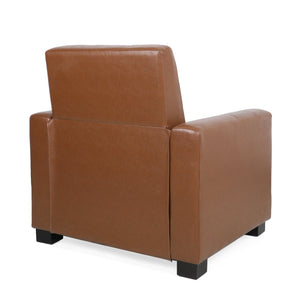 English Elm Christopher Knight Home® - RECLINER ergonomic PU leather lounge chair with plush padding and supportive design for home comfort and style Light Brown 71978.00PUCOGN