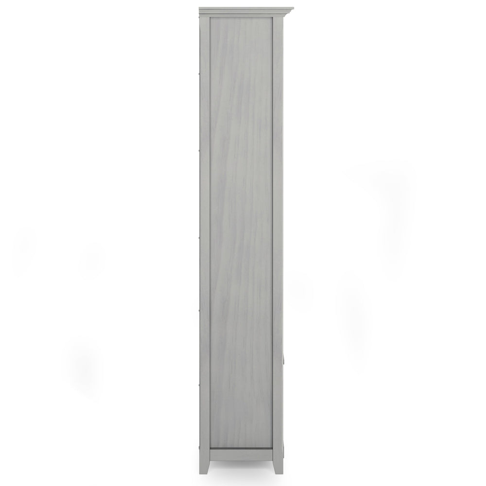 English Elm Amherst 30-Inch Solid Wood 5-Shelf Bookcase In Hand-Finished Fog Grey – Versatile Storage Solution B136P158328