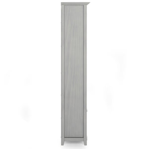English Elm Amherst 30-Inch Solid Wood 5-Shelf Bookcase In Hand-Finished Fog Grey – Versatile Storage Solution B136P158328