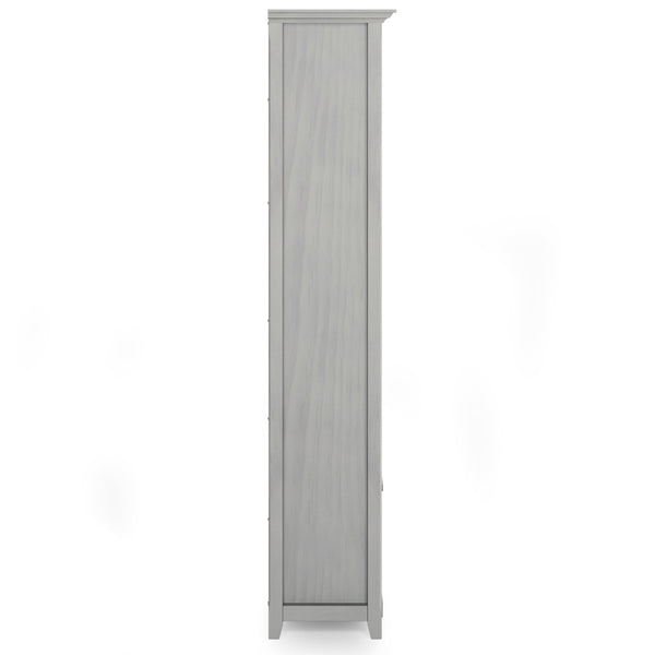 English Elm Amherst 30-Inch Solid Wood 5-Shelf Bookcase In Hand-Finished Fog Grey – Versatile Storage Solution B136P158328