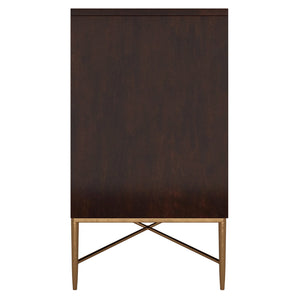 Bernhardt Bernhardt Adagio Dresser With Capiz Shell Fronts, Espresso Cherry Veneer & Bronze Steel Base Modern Elegance 353052
