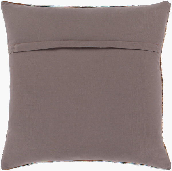 Surya Zander Rustic 20" Accent Pillow Kit - Create Unique Home Decor With Leather & Cotton Components Dark Brown Hair On Hide,Polyester,Cotton Znd001-2020p