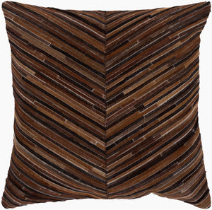 Surya Zander Rustic 20" Accent Pillow Kit - Create Unique Home Decor With Leather & Cotton Components Caramel Hair On Hide,Polyester,Cotton Znd005-2020