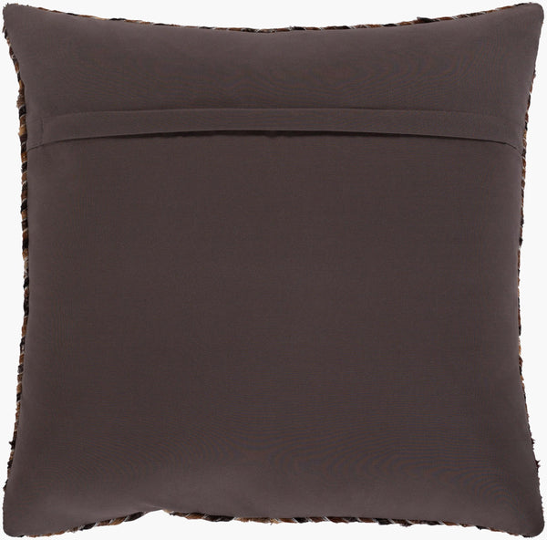 Surya Zander Rustic 20" Accent Pillow Kit - Create Unique Home Decor With Leather & Cotton Components Caramel Hair On Hide,Polyester,Cotton Znd005-2020