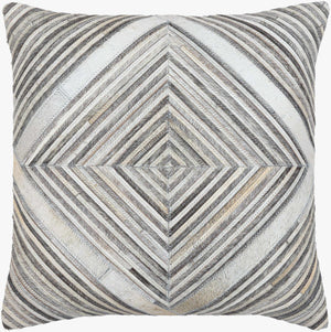 Surya Zander Rustic 20" Accent Pillow Kit - Create Unique Home Decor With Leather & Cotton Components Medium Gray Leather,Polyester,Cotton Znd007-2020p