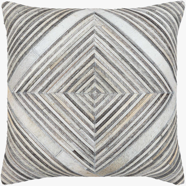 Surya Zander Rustic 20" Accent Pillow Kit - Create Unique Home Decor With Leather & Cotton Components Medium Gray Leather,Polyester,Cotton Znd007-2020p