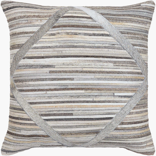 Surya Zander Rustic 20" Accent Pillow Kit - Create Unique Home Decor With Leather & Cotton Components Gray Leather,Polyester,Cotton Znd008-2020