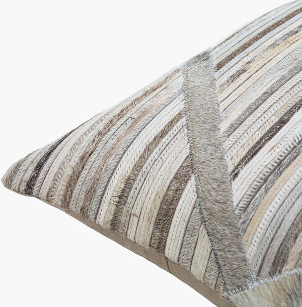 Surya Zander Rustic 20" Accent Pillow Kit - Create Unique Home Decor With Leather & Cotton Components Gray Leather,Polyester,Cotton Znd008-2020