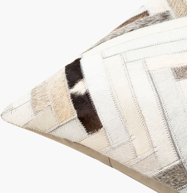 Surya Zander Rustic 20" Accent Pillow Kit - Create Unique Home Decor With Leather & Cotton Components Charcoal Leather,Polyester,Cotton Znd009-2020d