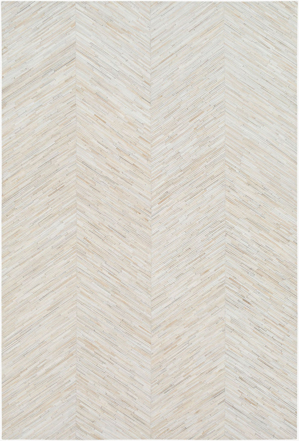 Surya Zander Glam Modern 2' X 3' Handmade Rug - Luxurious Hair On Hide, Low Maintenance & Elegant Design Cream Hair On Hide Znd1001-23