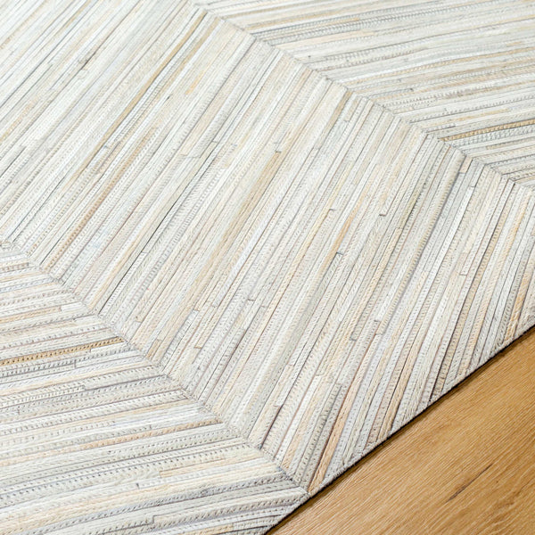 Surya Zander Glam Modern 2' X 3' Handmade Rug - Luxurious Hair On Hide, Low Maintenance & Elegant Design Cream Hair On Hide Znd1001-23