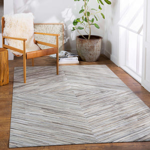 Surya Zander Glam Modern 2' X 3' Handmade Rug - Luxurious Hair On Hide, Low Maintenance & Elegant Design Cream Hair On Hide Znd1003-23